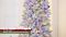 Hykolity 7.5ft Prelit Slim Flocked  Christmas Tree with 240 Multicolor LEDs