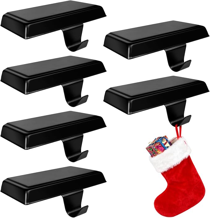 6 Pcs Christmas Stocking Holders For Mantle,Stocking Hangers For Mantel