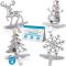 BIRDROCK HOME Christmas Stocking Holders for Mantle Set 4, Silver