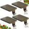Christmas Stocking Holders for Mantle Set of 4, Heavy Duty Cast Iron Stocking Hangers Base, Low Profile Weighted Stocking Holder Hooks for Fireplace Tabletop Shelf Christmas Decoration, Bronze