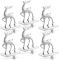 Jetec Reindeer Deer Christmas Stocking Holders Stand Silver Heavy Metal 6 Hangers Set Mantle Fireplace Wall Hanging Xmas Home Kitchen Decoration Ornament Table