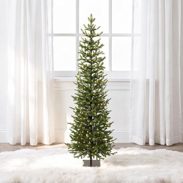 6 FT Pre-lit Artificial Pine Christmas Tree with 150 LED Lights