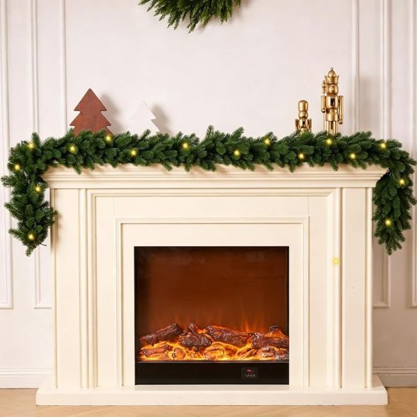 6FT 1Pcs Prelit Realistic Faux Norfolk Pine Garland for Christmas Decor