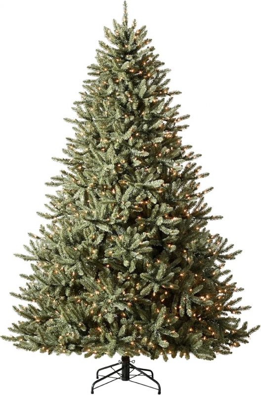 Balsam Hill 7.5ft Pre-Lit Classic Blue Spruce - Artificial Christmas Tree with 1000 Clear Incandescent Lights, Easy Plug Technology, Premium Stand for Indoor Holiday Decorating
