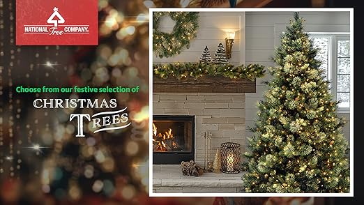 National Tree Company 6ft Pre-Lit North Valley Spruce Slim Christmas Tree